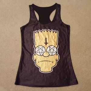 Satanic Bart Simpson Racer Back Tank Top